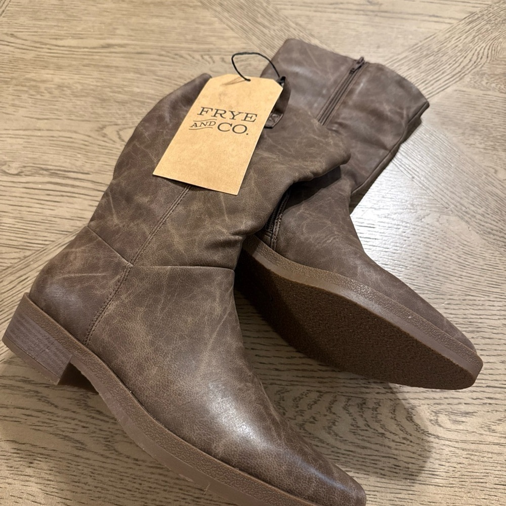 New Frye and Co. Womens Giovanna Stacked Heel Riding Boots 8.5 M Black MSRP $115